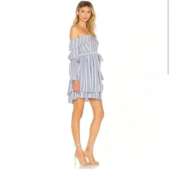AUTEUR REVOLVE LINDA STRIPE OFF THE SHOULDER DRESS - Picture 3 of 9
